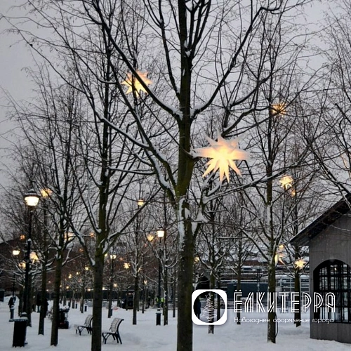 Гернгута - Комплект освещения для елок и деревьев из 3 звезд